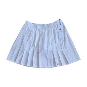 Alo Varsity Pleated Tennis Skirt Pickleball Size L White